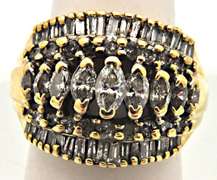 14 KT GOLD RING COVERED WITH DIAMONDS.