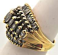 14 KT GOLD RING COVERED WITH DIAMONDS.