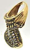 14 KT GOLD RING COVERED WITH DIAMONDS.