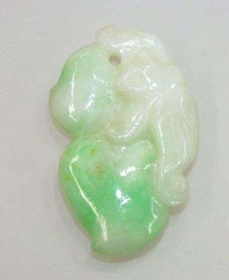 Jadeite Double Peach with Squirrel