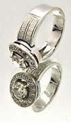LADIES 14 KT WHITE GOLD DIAMOND ENGAGEMENT RING