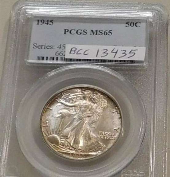 1945 Walker Half Dollar PCGS-MS-65, full Gem grade