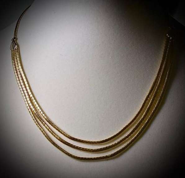Lovely 3 Strand 14K Necklace