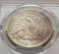 1871 Seated Dollar PCGS VF-Details, w/Motto, luster