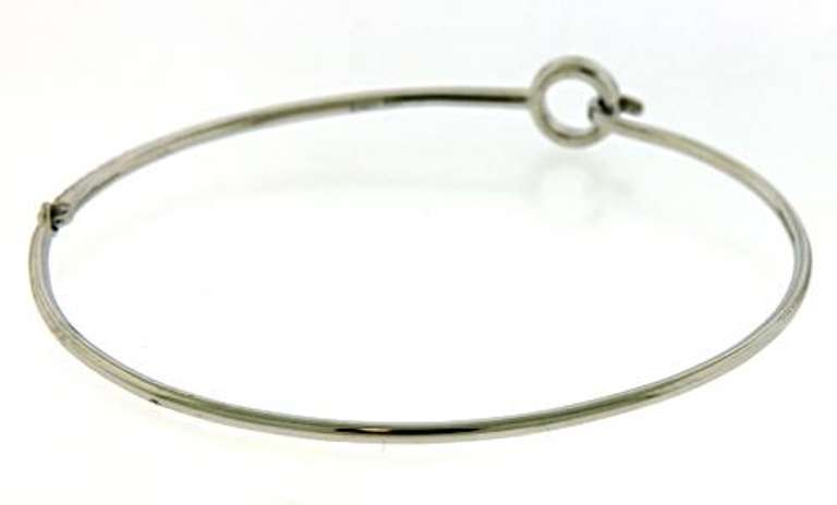 Diamond Bar Loop Bangle Bracelet