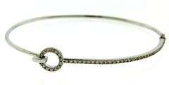 Diamond Bar Loop Bangle Bracelet