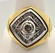 Heavy Gents Diamond Ring with Over 1.00 CARAT TOTAL WEIGHT