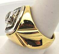 Heavy Gents Diamond Ring with Over 1.00 CARAT TOTAL WEIGHT