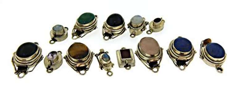 Set of Sterling Silver Gemstone Clasps