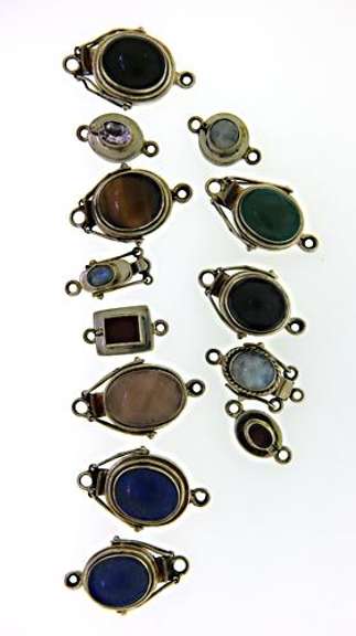 Set of Sterling Silver Gemstone Clasps