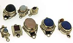 Set of Sterling Silver Gemstone Clasps