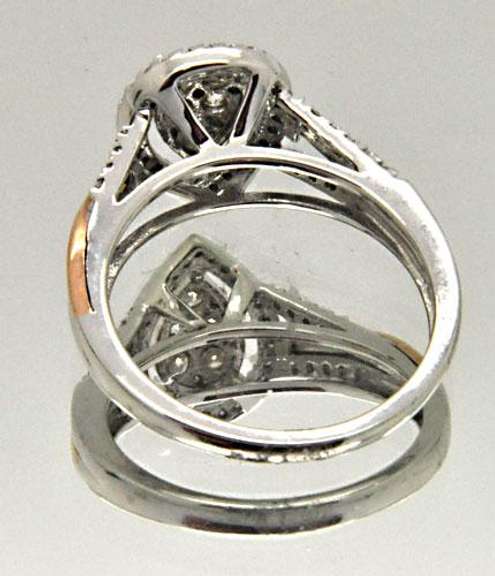14 KT WHITE GOLD LADIES DIAMOND RING.