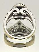 LADIES 14 KT WHITE GOLD DIAMOND CLUSTER RING