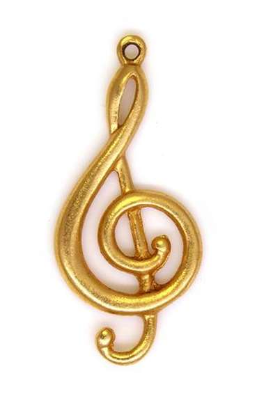 Gold Treble Cleft Pendant