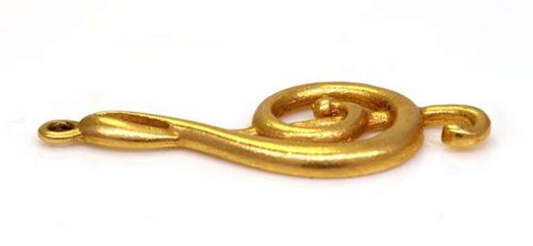 Gold Treble Cleft Pendant