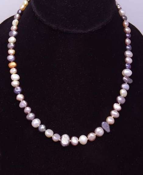 Multi-Colored Freshwater Pearl Necklace, 17in