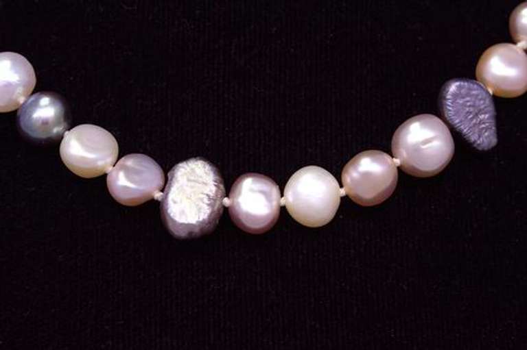 Multi-Colored Freshwater Pearl Necklace, 17in