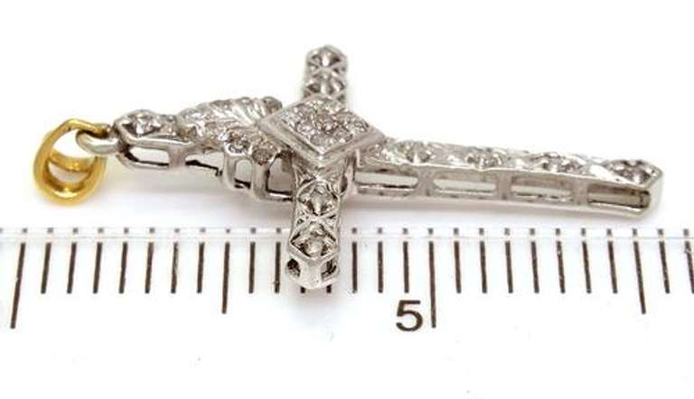 White Gold Cross Pendant with Diamonds