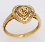 Diamond Heart Ring in Gold, Size 6.25