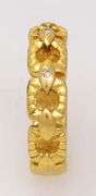 Gold Buckle Band with Diamonds, Size 8