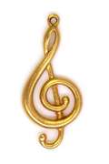 Gold Treble Cleft Pendant