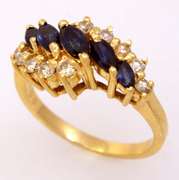Sapphire & Diamond Ring, Size 6.25