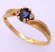 Deep Teal Topaz Ring, Size 7.5