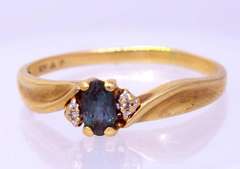 Deep Teal Topaz Ring, Size 7.5