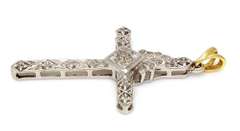 White Gold Cross Pendant with Diamonds
