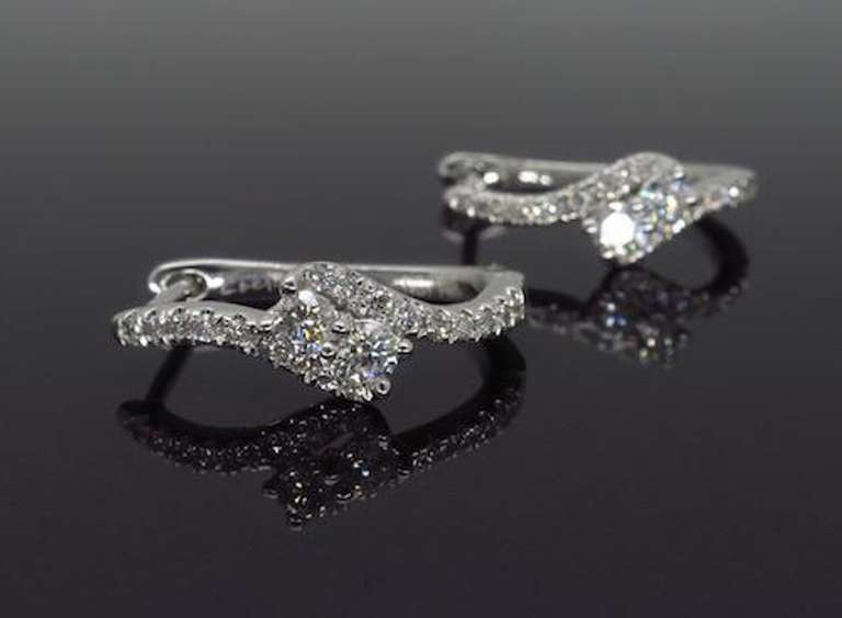 14K White Gold Ever Us Diamond Earrings