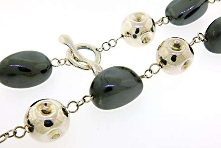 Robert Lee Morris Hematite and Silver Beaded Necklace