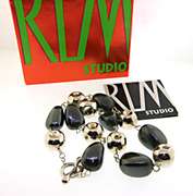 Robert Lee Morris Hematite and Silver Beaded Necklace