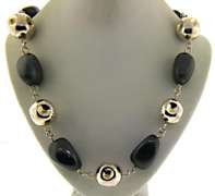 Robert Lee Morris Hematite and Silver Beaded Necklace
