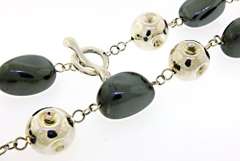 Robert Lee Morris Hematite and Silver Beaded Necklace