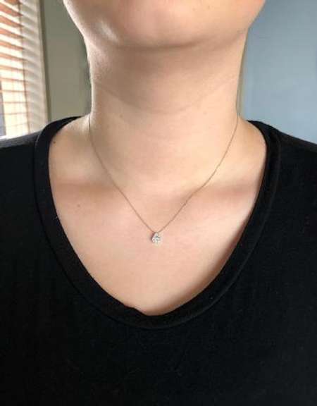 Elegant Pear Shaped Diamond Solitaire Pendant, 14kt