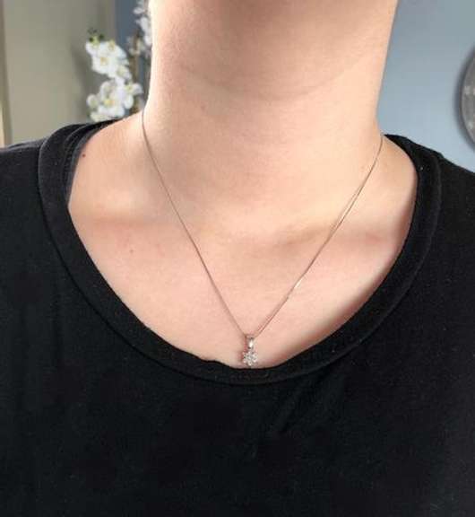 14k White Gold .25CTW Diamond Necklace