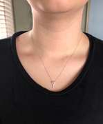 14K White Gold Diamond Heart Shaped Key Necklace