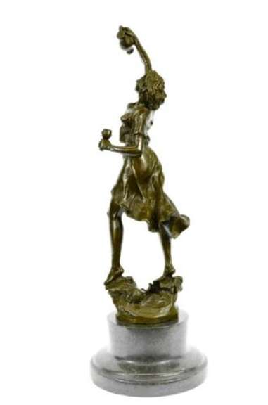Bronze Sculpture Depicting a lady Holding Jug of Wine