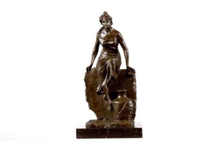 Hot Cast Sexy Maiden Handmade Bronze Sculpture Figurine
