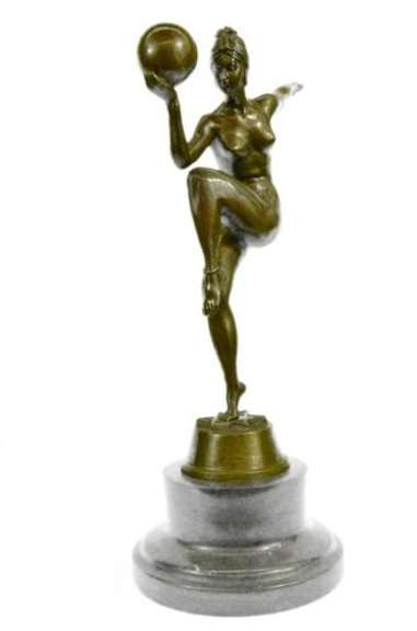 Bronze  Sculpture Woman Balancing on One Leg