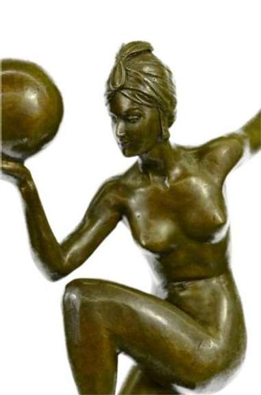 Bronze  Sculpture Woman Balancing on One Leg