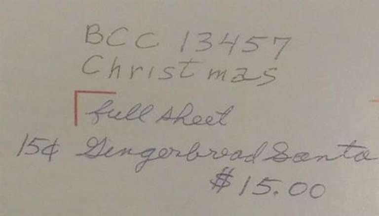 Stamp sheet, Christmas  $15.00 face