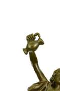 Lady Holding Jug of Wine Bronze Figurine
