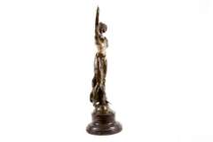 French Large Charming Angel Standing on Rock Bronze