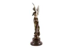 French Large Charming Angel Standing on Rock Bronze