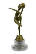 Bronze  Sculpture Woman Balancing on One Leg