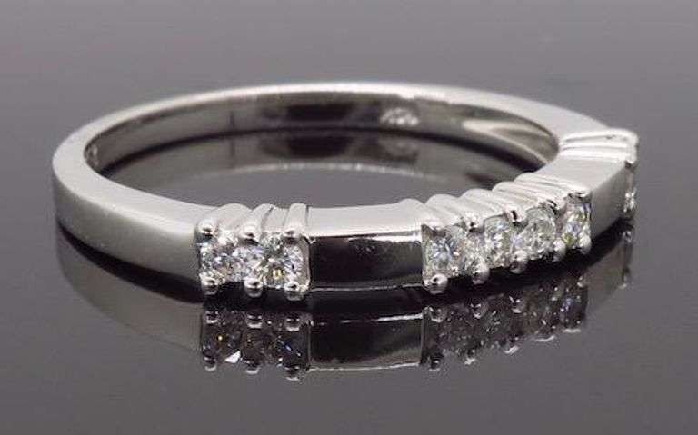 14K White Gold Diamond Band
