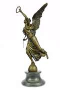 Christmas Angel Good Luck Holiday Bronze Sculpture