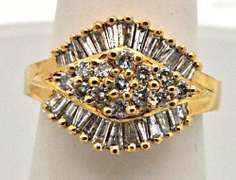 LADIES 14 KT YELLOW GOLD DIAMOND COCKTAIL RING