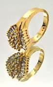 LADIES 14 KT YELLOW GOLD DIAMOND COCKTAIL RING